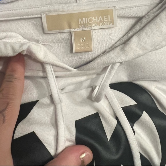 Michael Kors White Logo Hoodie - Size Medium - Picture 4 of 5
